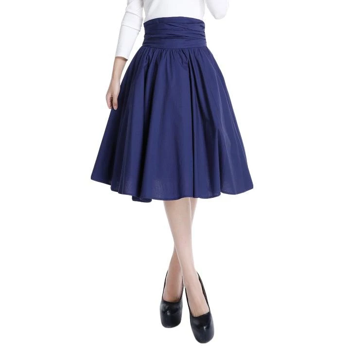 ChicStar Women's Apparel Pinup Skirt In Navy 5 ChicStar Women's Apparel Pinup Skirt In Navy