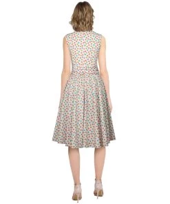 ChicStar Women's Apparel Wrap-Front Swing Dress In Candy Polka Dots