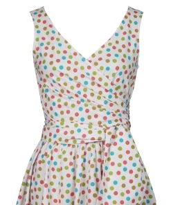 ChicStar Women's Apparel Wrap-Front Swing Dress In Candy Polka Dots