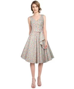 ChicStar Women's Apparel Wrap-Front Swing Dress In Candy Polka Dots