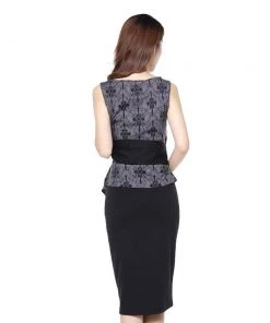 ChicStar Patterned Retro Wrap Top In Grey