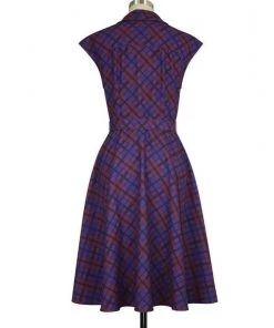 ChicStar Penelope Plaid Swing Dress In Purple