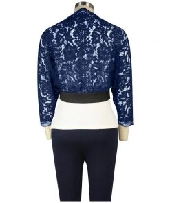 ChicStar Lace Shrug In Navy & Black Women's Apparel