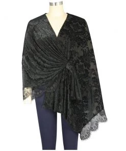 ChicStar Lace Stole Cape In Black Floral 9 ChicStar Lace Stole Cape In Black Floral