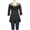 ChicStar Brenda Strappy Sweetheart Top In Black Women's Apparel