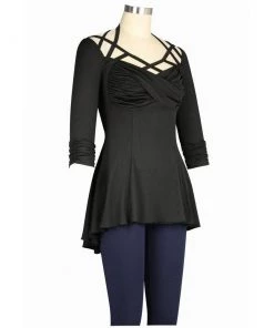 ChicStar Brenda Strappy Sweetheart Top In Black Women's Apparel