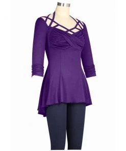 ChicStar Women's Apparel Brenda Strappy Sweetheart Top In Purple