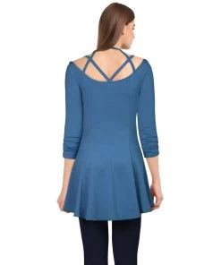 ChicStar Women's Apparel Brenda Strappy Sweetheart Top In Turquoise