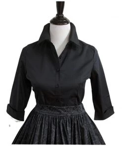 The Oblong Box Shop Women's Apparel TOBS Quintessential Pinup Blouse In Black