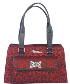 Star Struck Clothing Cosmo Bag In Red Leopard
