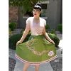 Women's Apparel Kissing Charlie Hold On Circle Skirt In Green And Pink