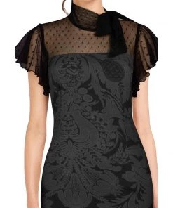 ChicStar Lace Tie Wiggle Dress In Black Floral