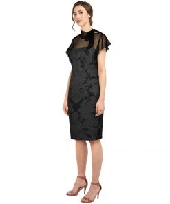 ChicStar Lace Tie Wiggle Dress In Black Floral