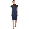 ChicStar Lace Tie Wiggle Dress In Blue Check Women's Apparel