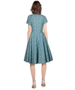 ChicStar All About The Blues Polka Dot Swing Dress