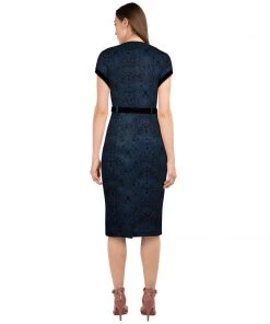 ChicStar Haunted Mansion Wiggle Dress In Blue Women's Apparel