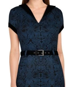 ChicStar Haunted Mansion Wiggle Dress In Blue Women's Apparel