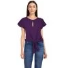 ChicStar Keyhole Glam Blouse In Purple