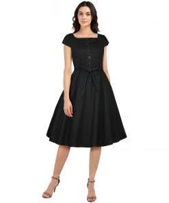 ChicStar Pleated Pauline Dress In Black Women's Apparel