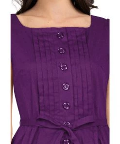 ChicStar Pleated Pauline Dress In Purple Women's Apparel