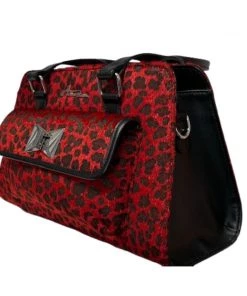 Star Struck Clothing Cosmo Bag In Red Leopard