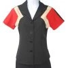 Star Struck 40s Tri-Tone Short Sleeve Work Blouse In Black & Red Women's Apparel 1 Star Struck 40s Tri-Tone Short Sleeve Work Blouse In Black & Red Women's Apparel