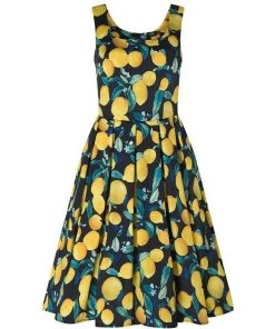 Dolly & Dotty Amanda Swing Dress In Lemon Print Women's Apparel