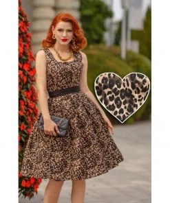 Women's Apparel Dolly & Dotty Amanda Swing Dress In Leopard Print