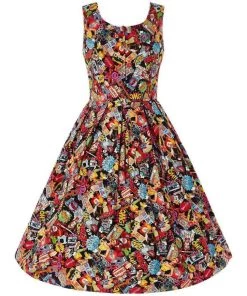 Dolly & Dotty Amanda Swing Dress In Pop Art Print