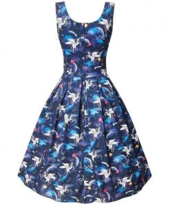 Dolly & Dotty Amanda Swing Dress In Unicorn Print Women's Apparel