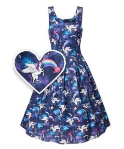 Dolly & Dotty Amanda Swing Dress In Unicorn Print Women's Apparel