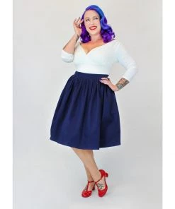 Hemet Nautical Anchor Circle Skirt In Blue