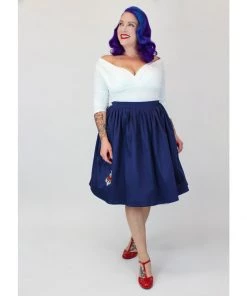 Hemet Nautical Anchor Circle Skirt In Blue