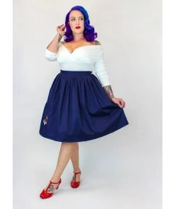 Hemet Nautical Anchor Circle Skirt In Blue