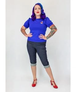 Women's Apparel Hemet Anchor And Roses Blouse In Blue