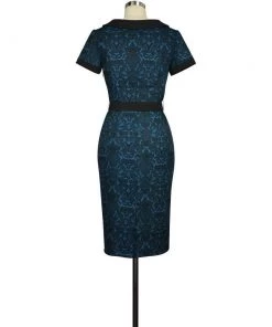 ChicStar Anna Wiggle Dress In Blue Print