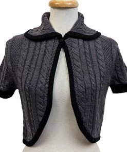 Banned Annabelle Bolero Cardigan In Charcoal Women's Apparel