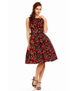 Dolly & Dotty Annie Swing Dress In Cherry Print