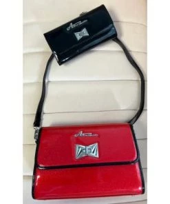 Star Struck Clothing Atomic Handbag In Ruby Red Glitter