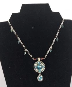 Aye Que Chula Aqua Medallion Necklace "Aye, Que Chula" Original Jewelry & Art
