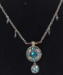 Aye Que Chula Aqua Medallion Necklace "Aye, Que Chula" Original Jewelry & Art