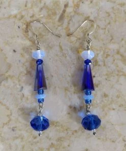 Aye Que Chula Blue Beaded Earrings
