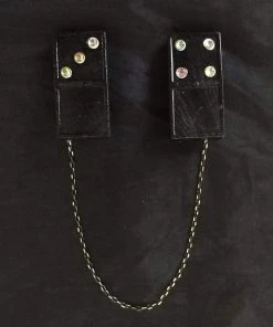 Aye Que Chula Rainbow Rhinestone Domino Sweater Clip "Aye, Que Chula" Original Jewelry & Art