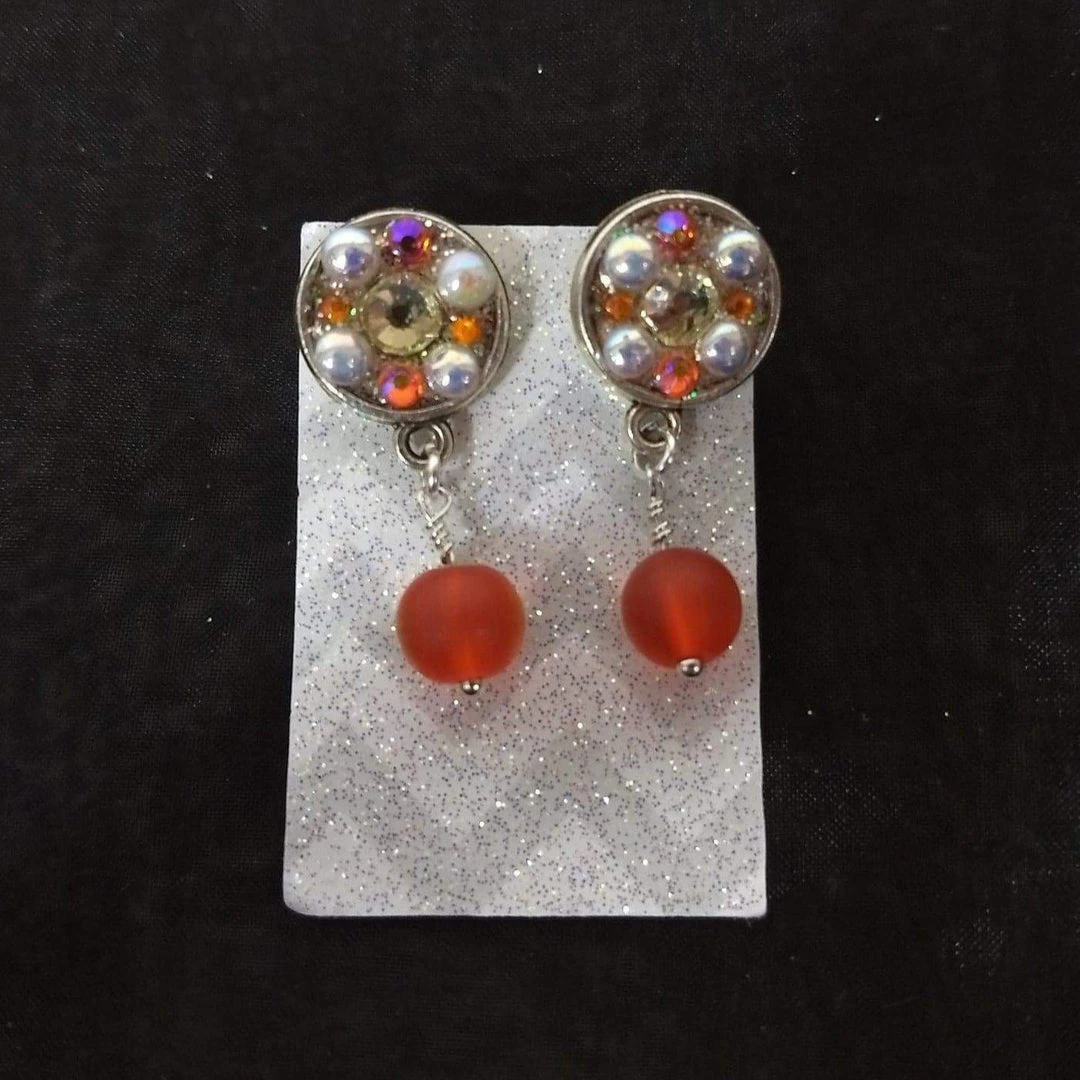 Aye Que Chula Orange Earrings "Aye, Que Chula" Original Jewelry & Art 3 Aye Que Chula Orange Earrings "Aye, Que Chula" Original Jewelry & Art