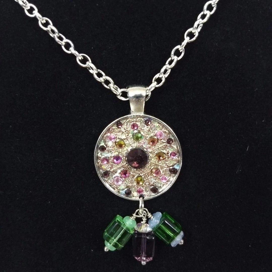 Aye Que Chula Pink Rhinestone Necklace 4 Aye Que Chula Pink Rhinestone Necklace