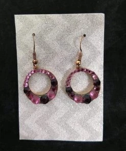 Aye Que Chula Pink And Gold Earrings "Aye, Que Chula" Original Jewelry & Art