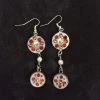 Aye Que Chula Red And White Earrings "Aye, Que Chula" Original Jewelry & Art