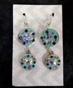 Aye Que Chula Teal Bow Earrings