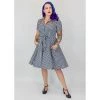 Women's Apparel Hemet Cherries Circle Dress In Black And White Gingham