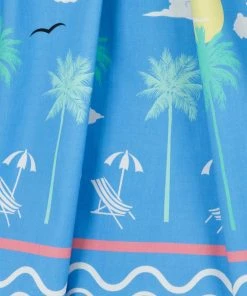 Banned 50s Beach Holiday Dress In Blue